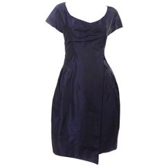 Christian Lacroix Vintage Midnight Blue Silk Evening Dress