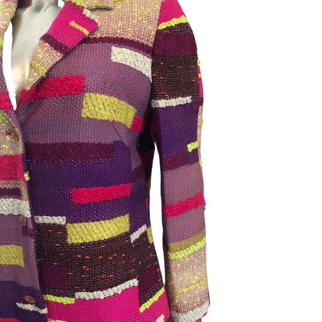 Christian Lacroix Vintage Multi Color Bights  Bouclé Blazer for Bazar Size 10 For Sale 2