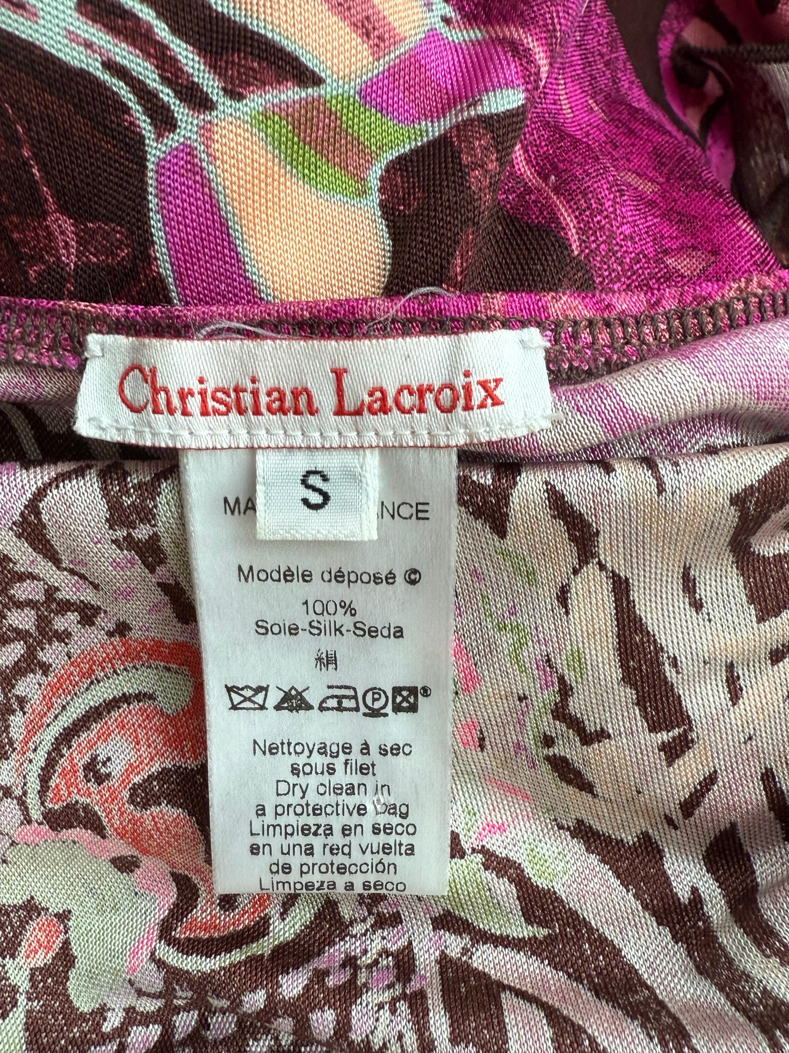 Christian Lacroix - Robe de soirée longue vintage en soie à une manche en vente 8