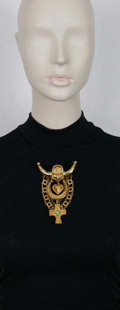 CHRISTIAN LACROIX Vintage Opulent Arlesian Inspired Dangle Brooch