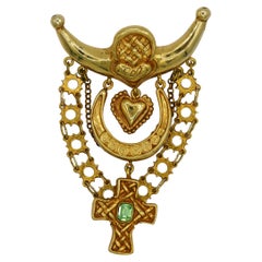 CHRISTIAN LACROIX Vintage Opulent Arlesian Inspired Dangle Brooch