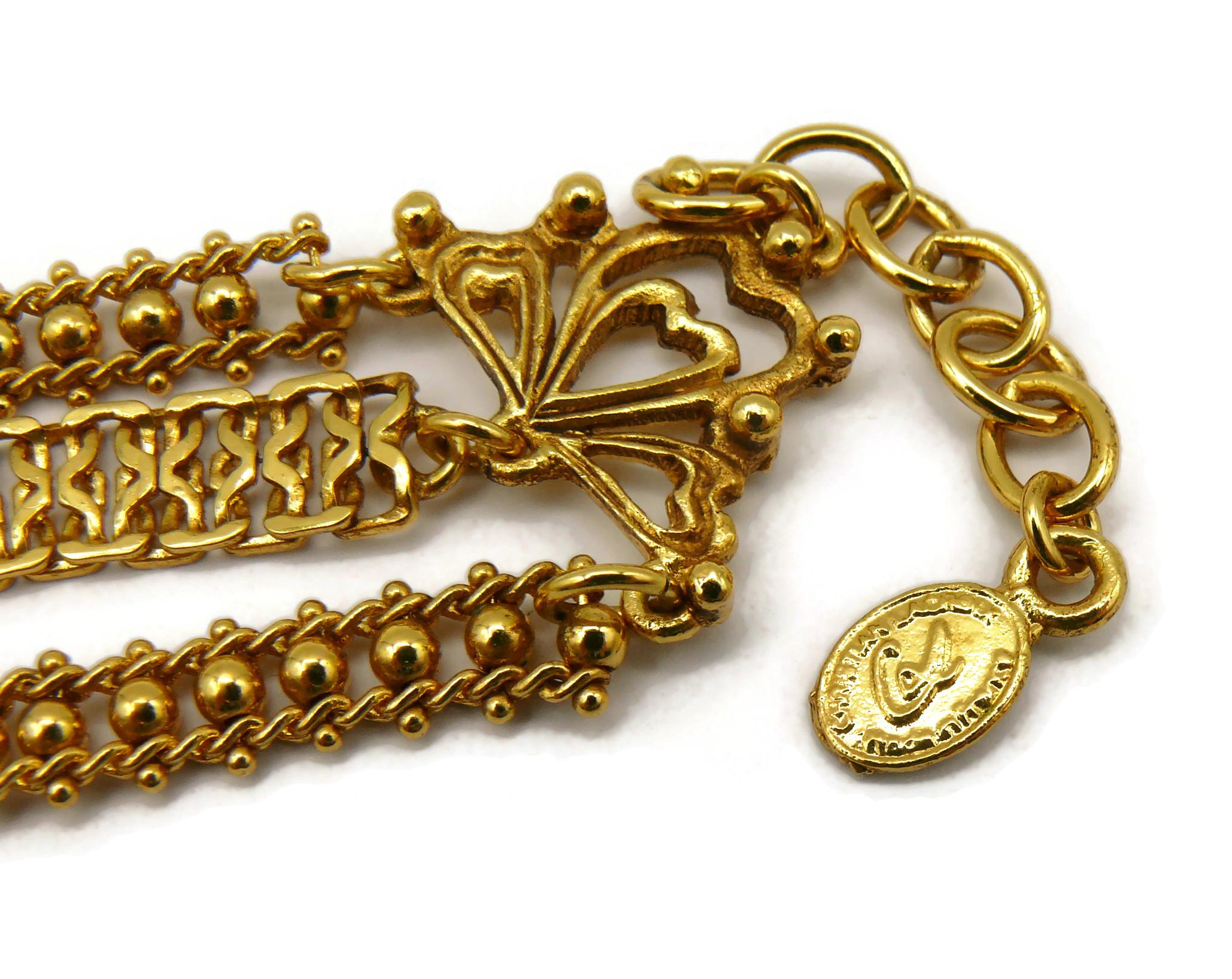 CHRISTIAN LACROIX Vintage Opulent Ex Voto Sacred Heart Boteh Plastron Necklace For Sale 7