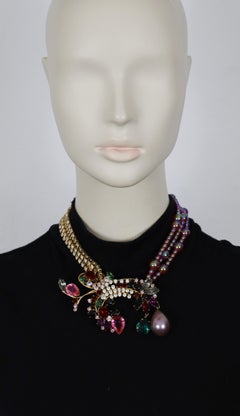 CHRISTIAN LACROIX Vintage Opulent Jewelled Collar Necklace