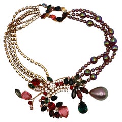 CHRISTIAN LACROIX Vintage Opulent Jewelled Collar Necklace