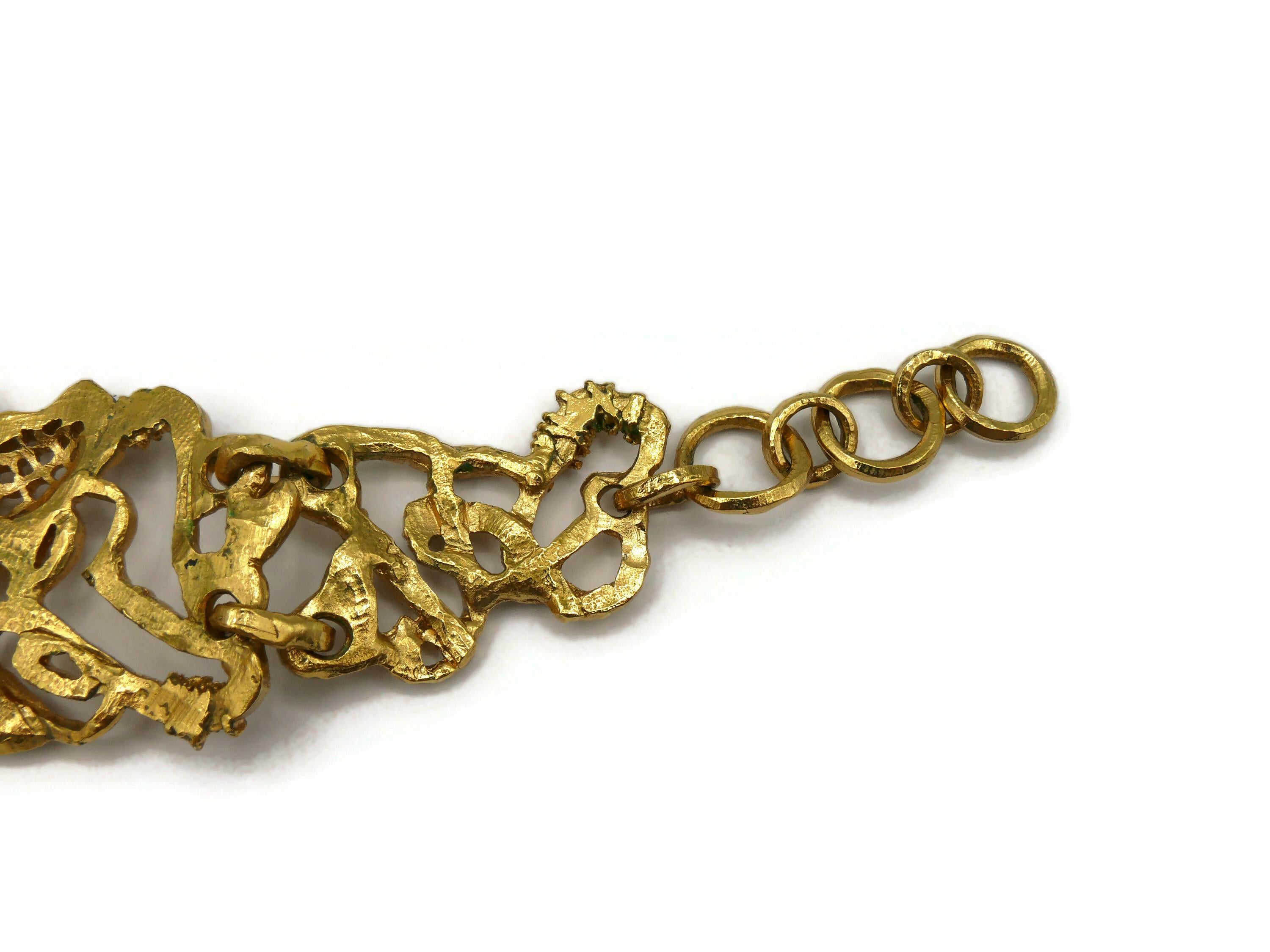 CHRISTIAN LACROIX Vintage Opulent Jewelled Gold Tone Chocker Necklace For Sale 14