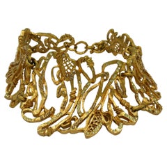 CHRISTIAN LACROIX Vintage Opulent Jewelled Gold Tone Chocker Necklace