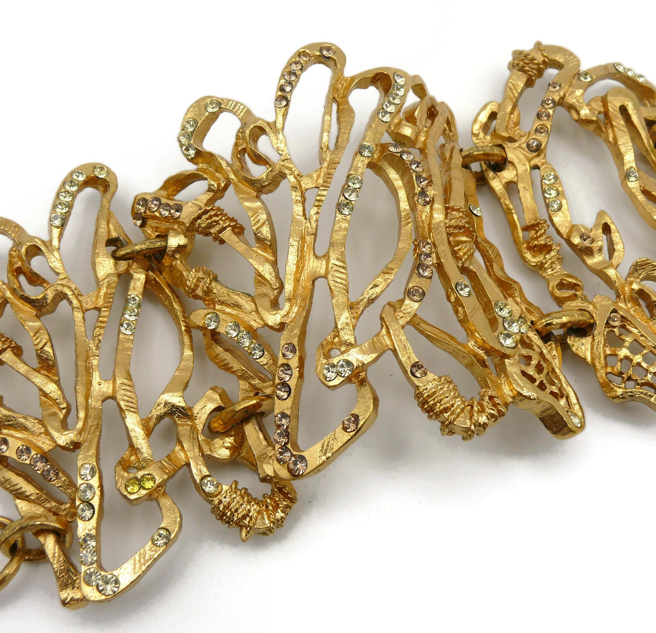 CHRISTIAN LACROIX Manchette vintage opulente large en cristal en vente 7