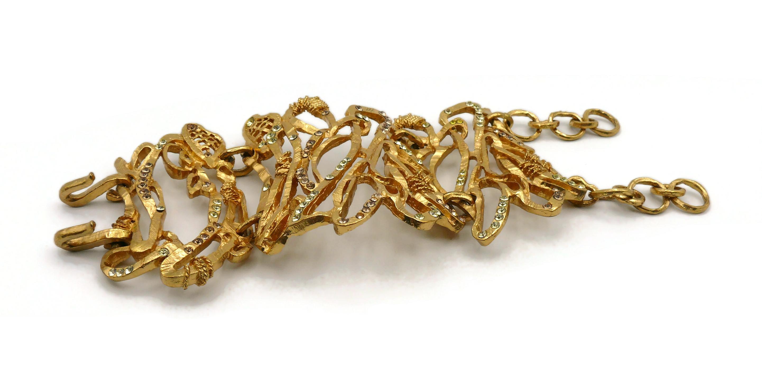 CHRISTIAN LACROIX Vintage Opulent Wide Crystal Cuff Bracelet For Sale 10