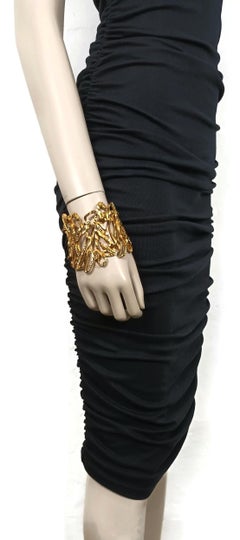 CHRISTIAN LACROIX Vintage Opulent Wide Crystal Cuff Bracelet