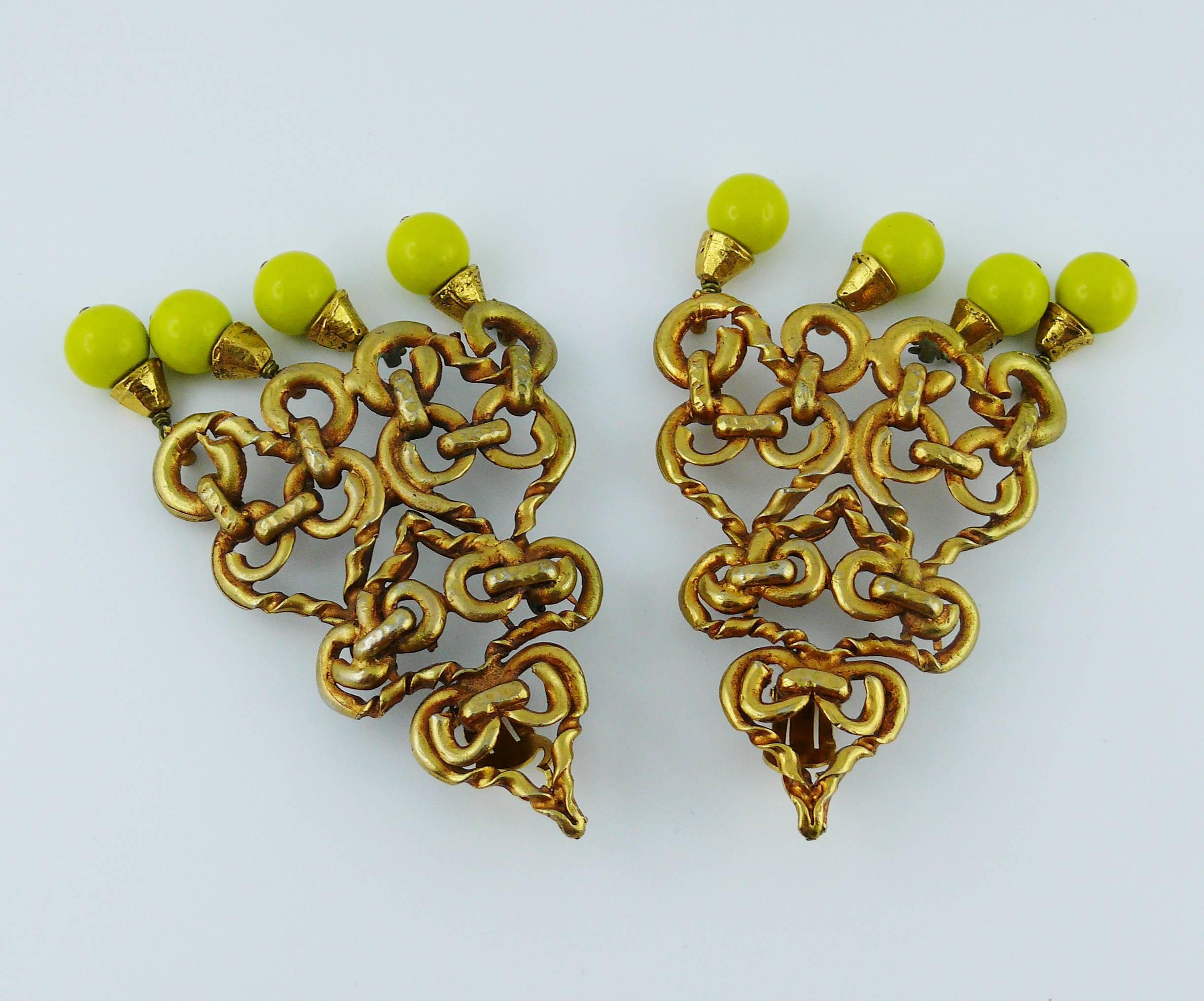 Christian Lacroix Vintage Oversized Dangling Earrings  For Sale 2