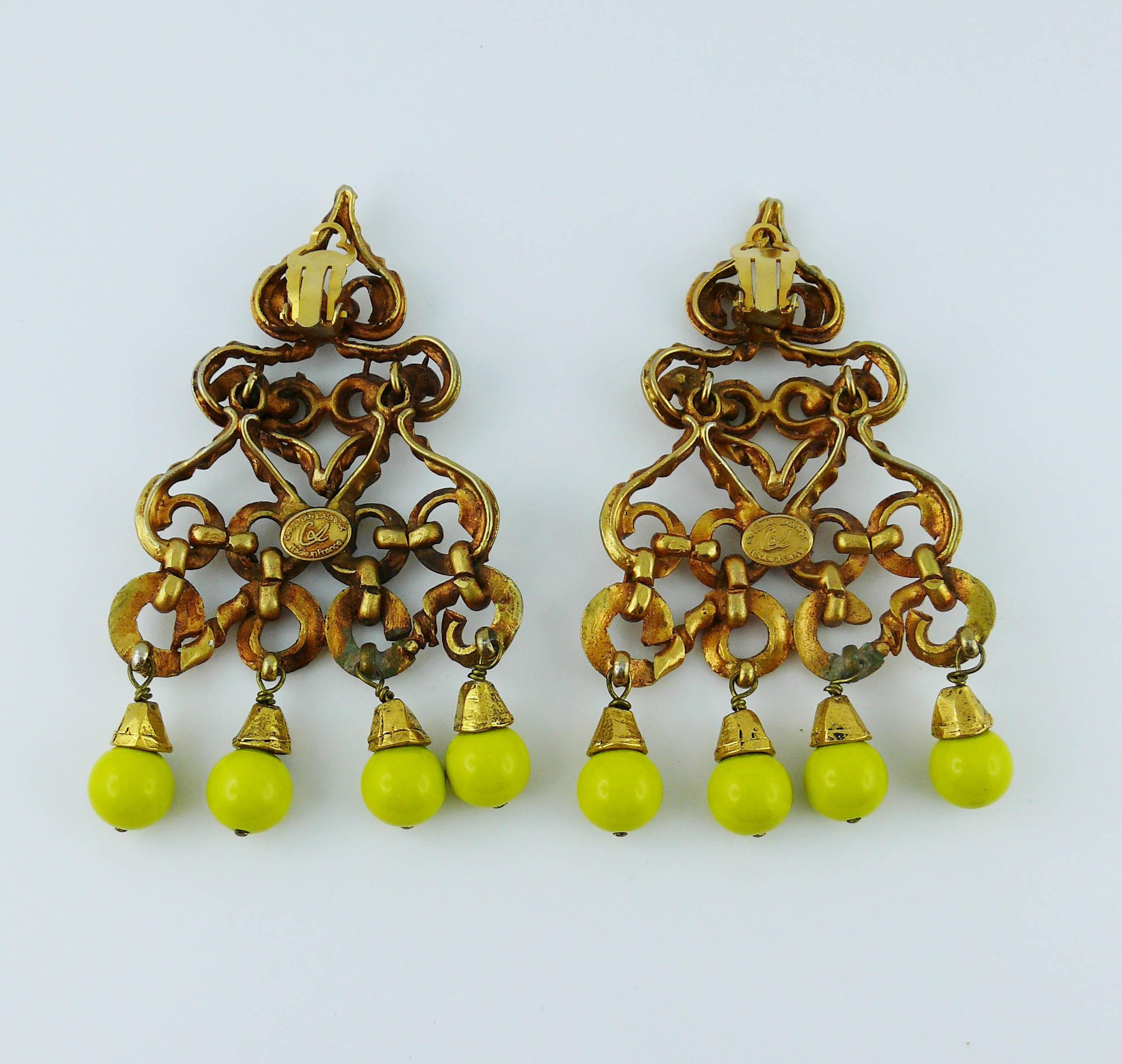Christian Lacroix Vintage Oversized Dangling Earrings  For Sale 3