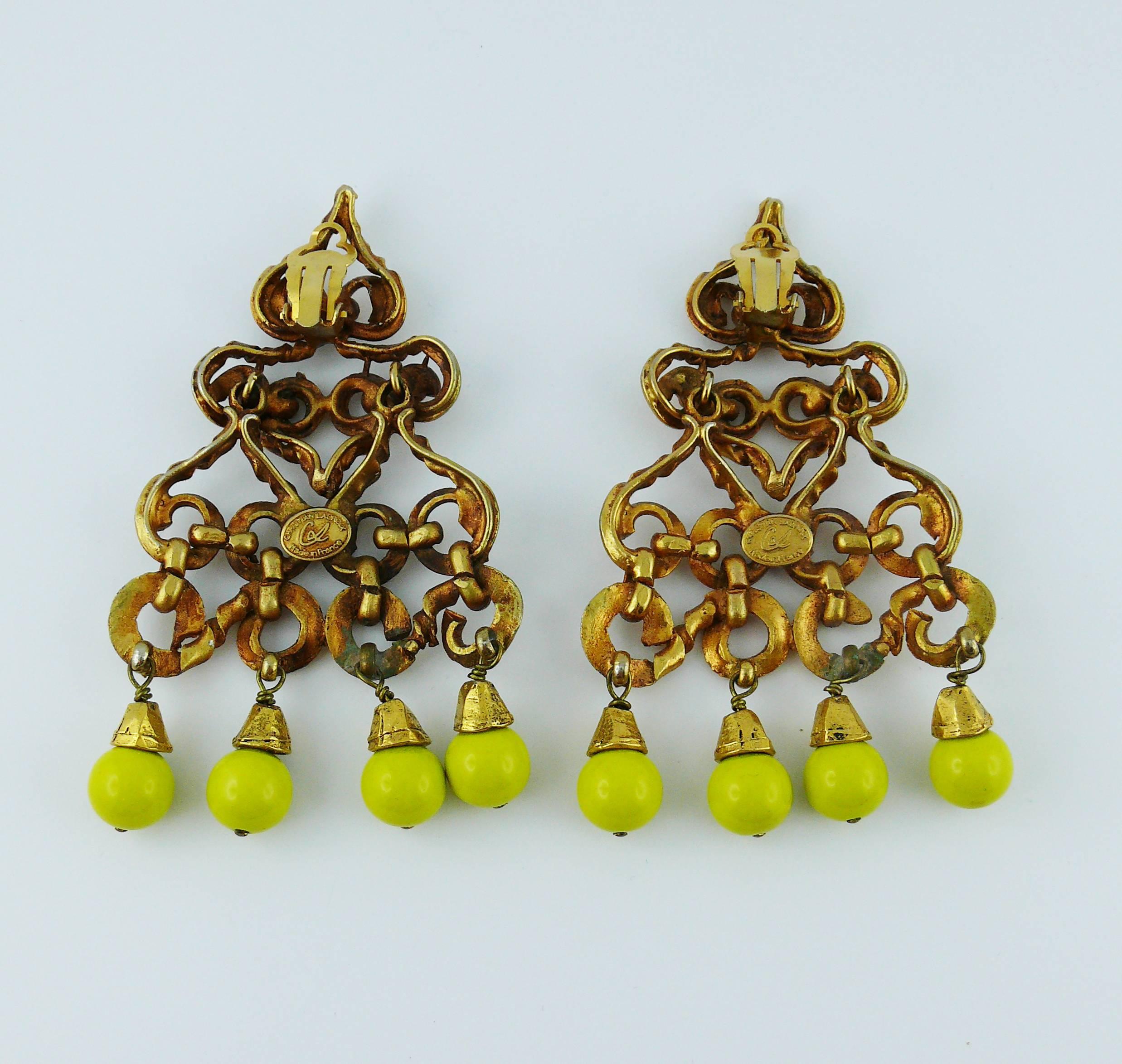 CHRISTIAN LACROIX Vintage Übergroße baumelnde Ohrringe im Angebot 3