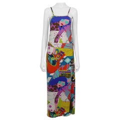 Christian Lacroix Vintage Pop Art Multi Colour City Life Shopping Print Dress