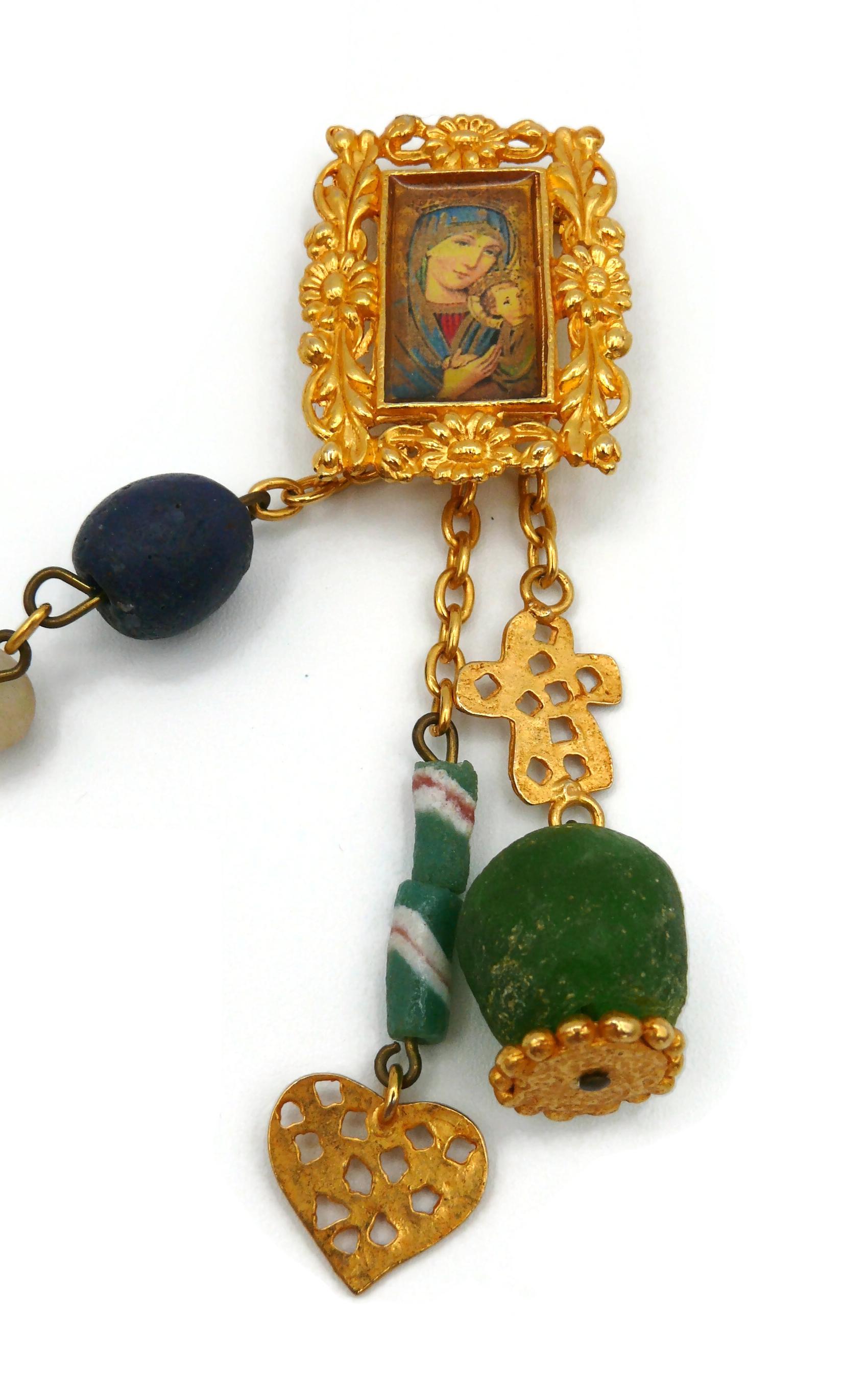 Women's Christian Lacroix Vintage Rare Madonna with Child Cameo Double Brooch For Sale