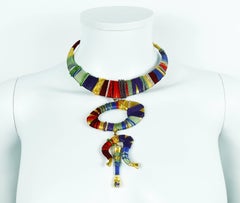 Christian Lacroix Vintage Rare Masai Inspired Torque Bib Necklace