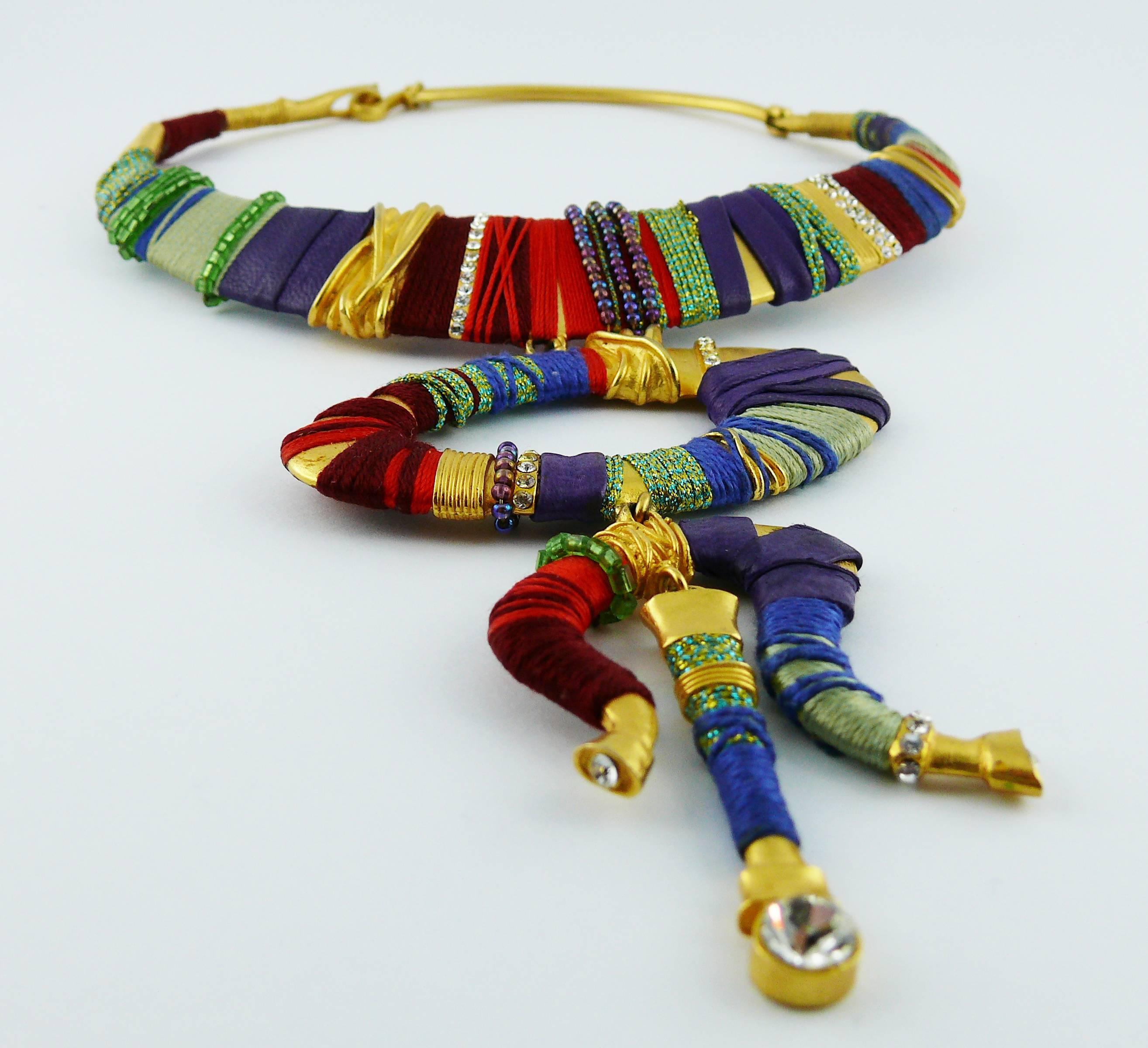 Women's Christian Lacroix Vintage Rare Masai Inspired Torque Bib Necklace For Sale