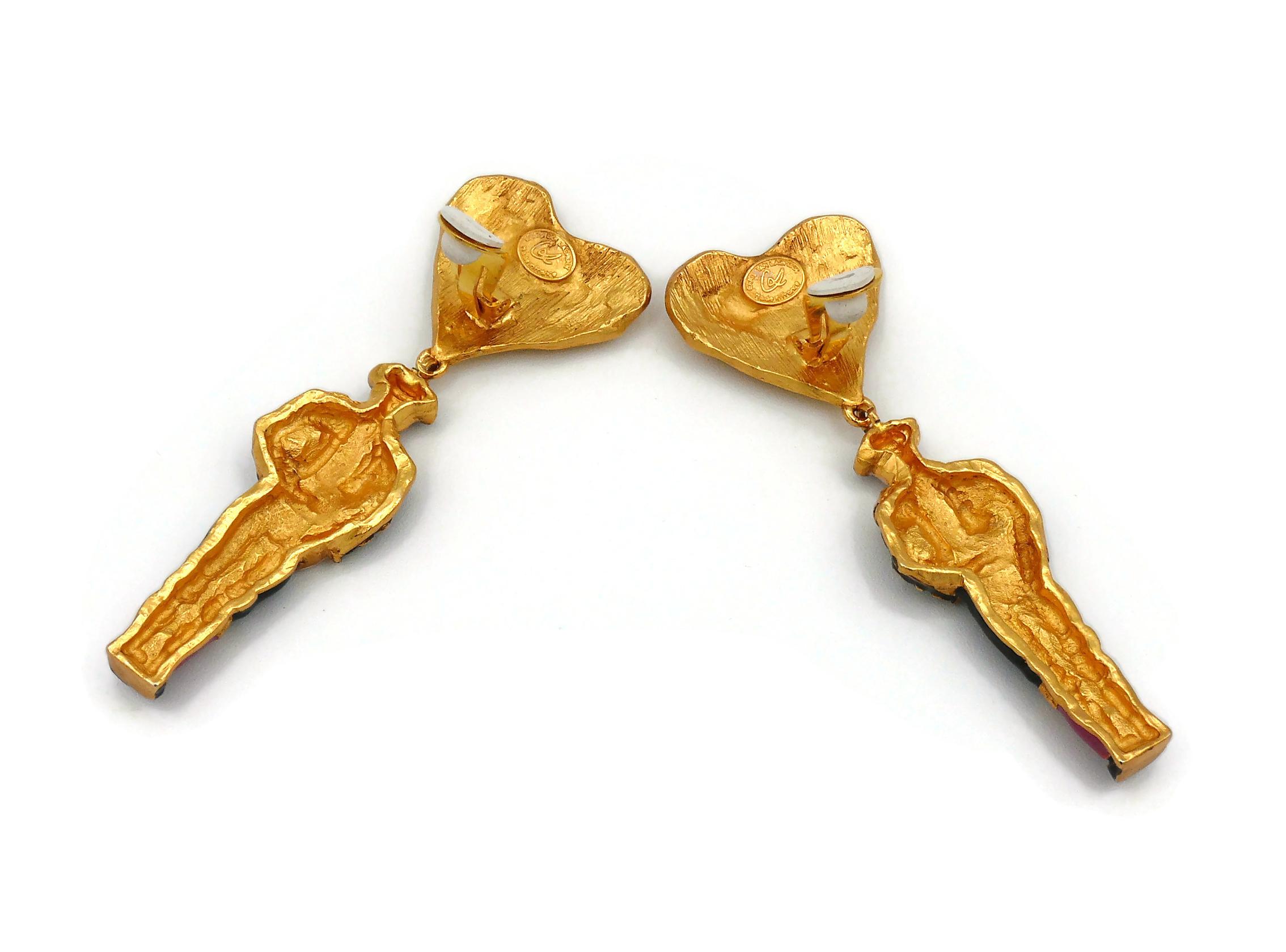 Christian Lacroix Vintage Rare Matador Dangling Earrings For Sale 5