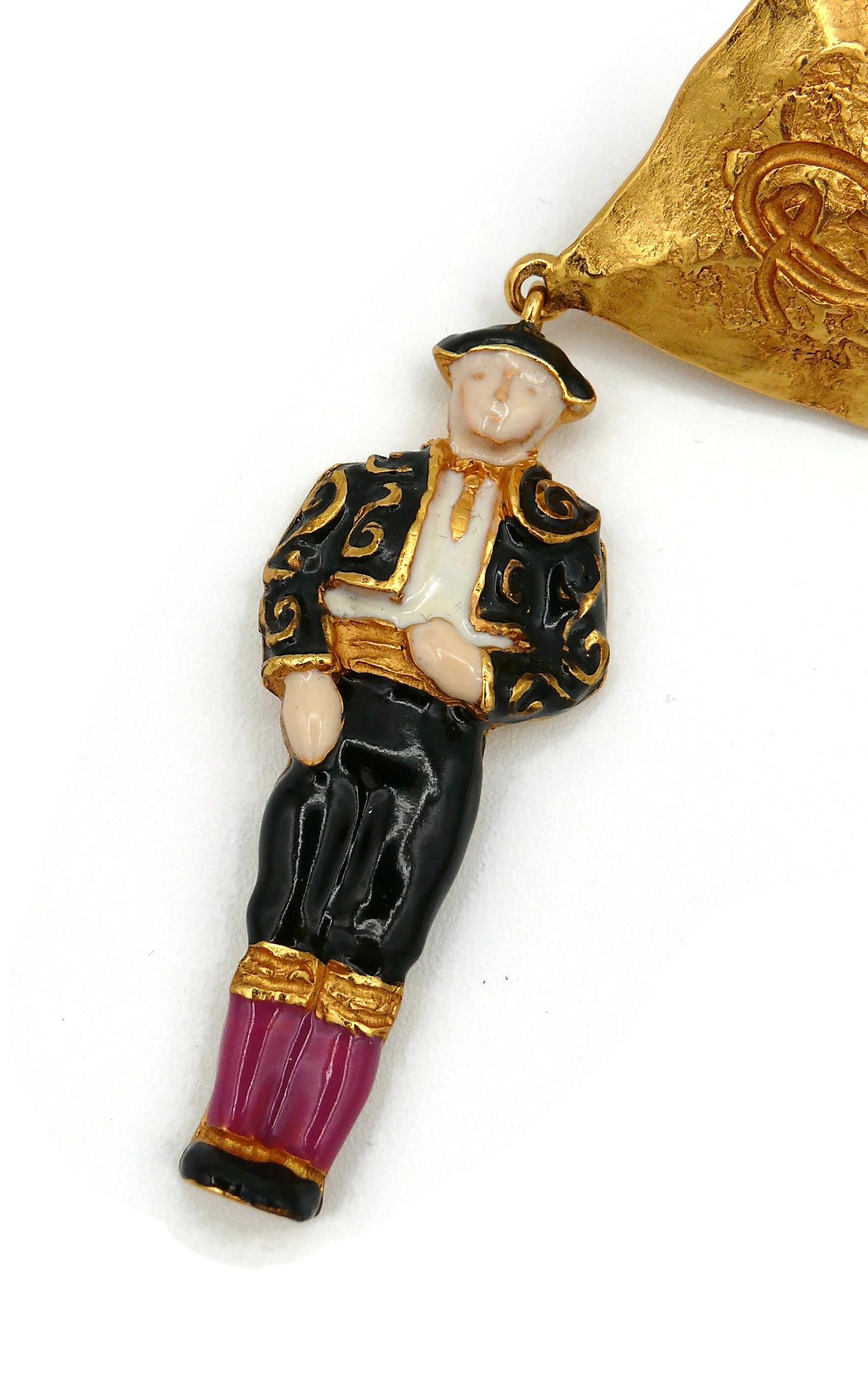 Christian Lacroix Vintage Rare Matador Dangling Earrings For Sale 2