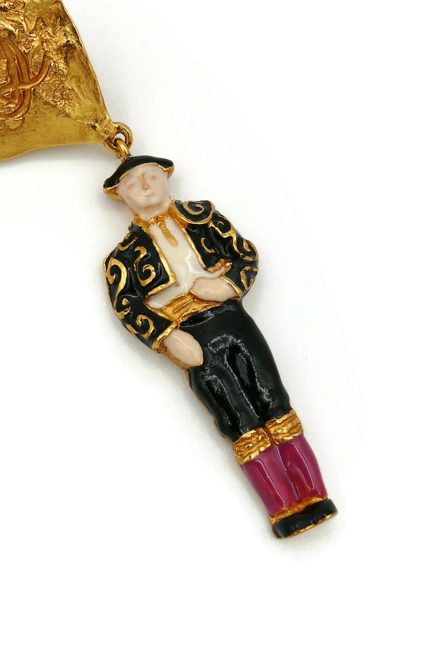 Christian Lacroix Vintage Rare Matador Dangling Earrings For Sale 3