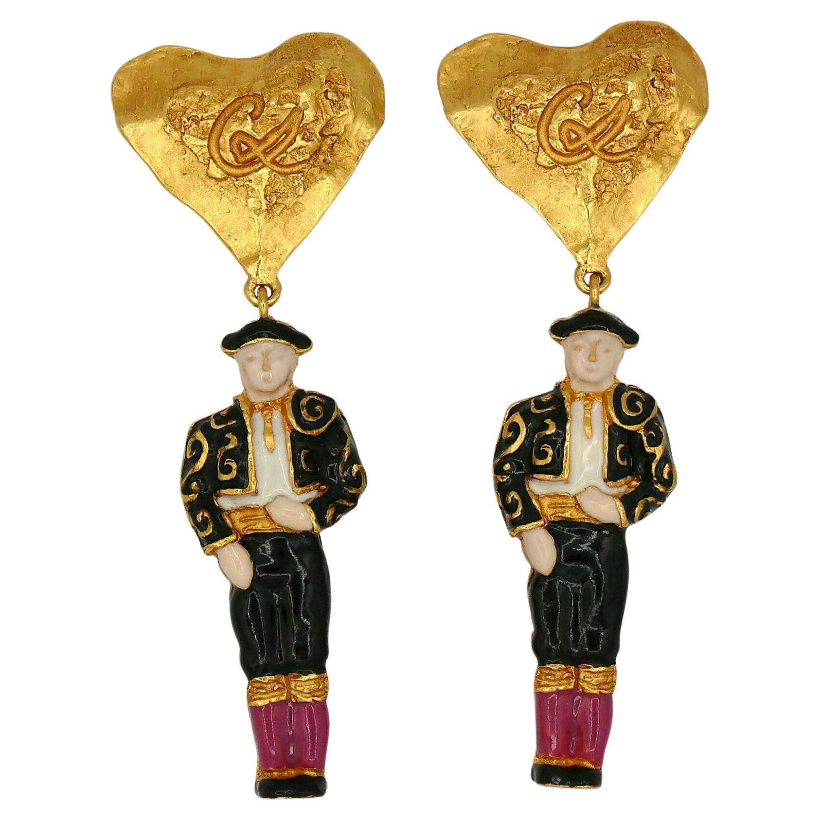 Christian Lacroix Vintage Rare Matador Dangling Earrings