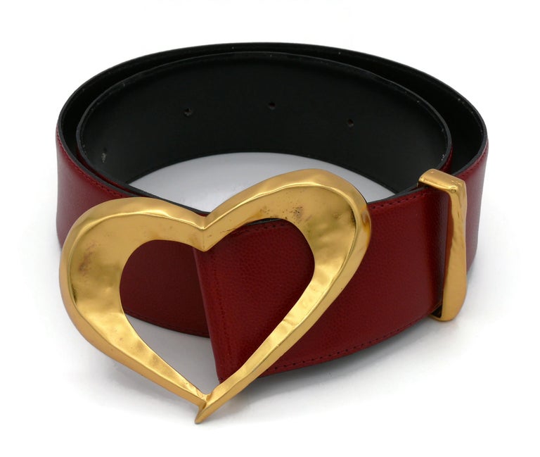 CHRISTIAN LACROIX Vintage Red Grained Leather Belt with  display picture 1