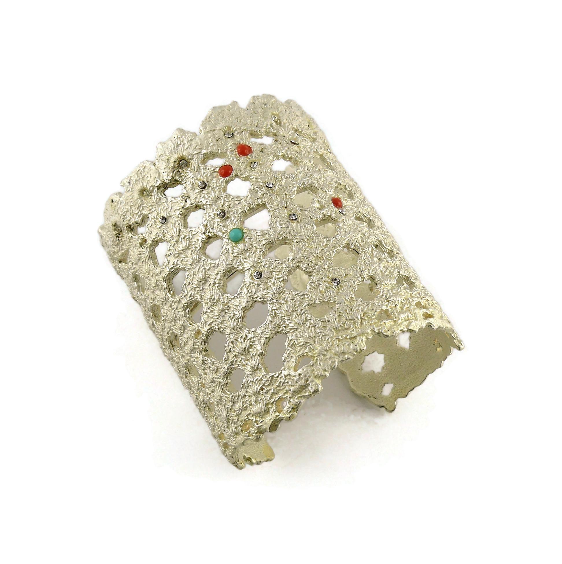 Women's Christian Lacroix Vintage Rigid Lace Cuff Bracelet For Sale