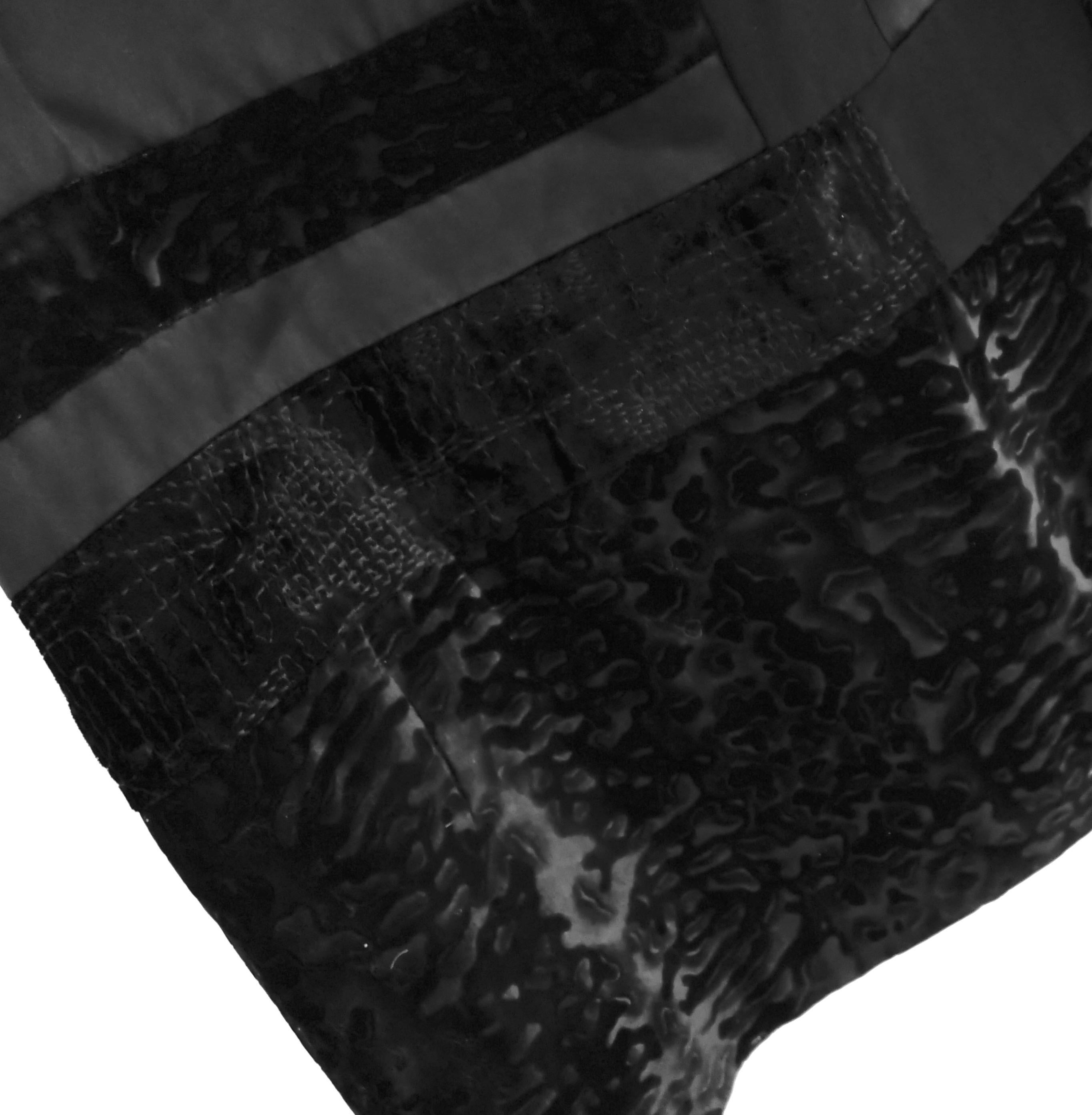 Women's Christian Lacroix Vintage Satin & Velvet Black Maxi Skirt For Sale