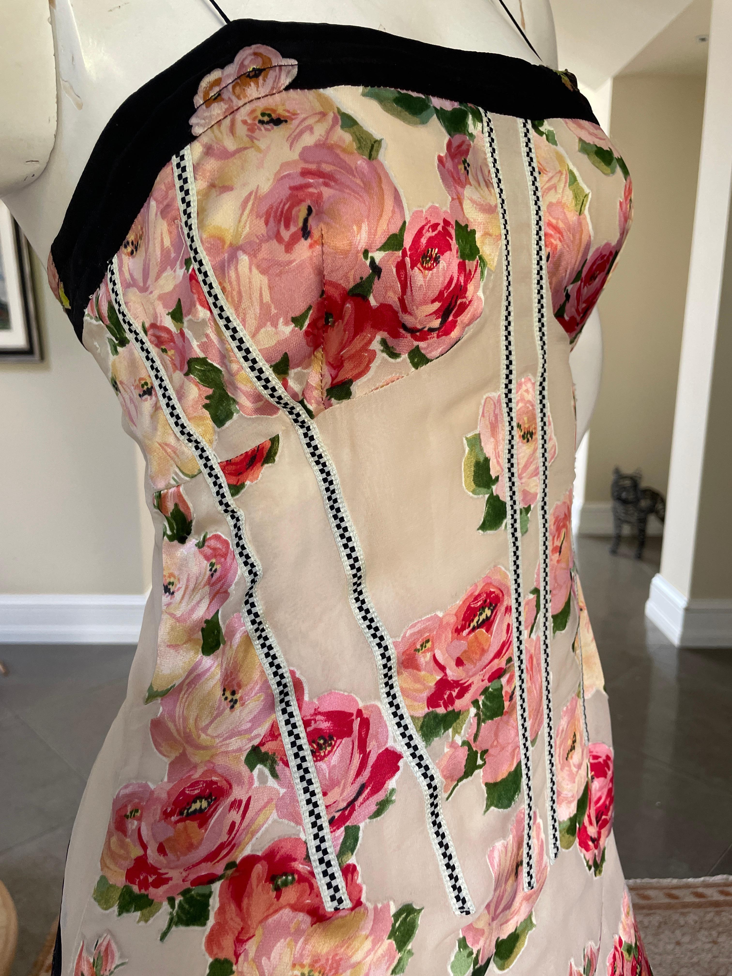 Women's Christian Lacroix Vintage Silk Cocktail Dress with Corset Inspired Details For Sale