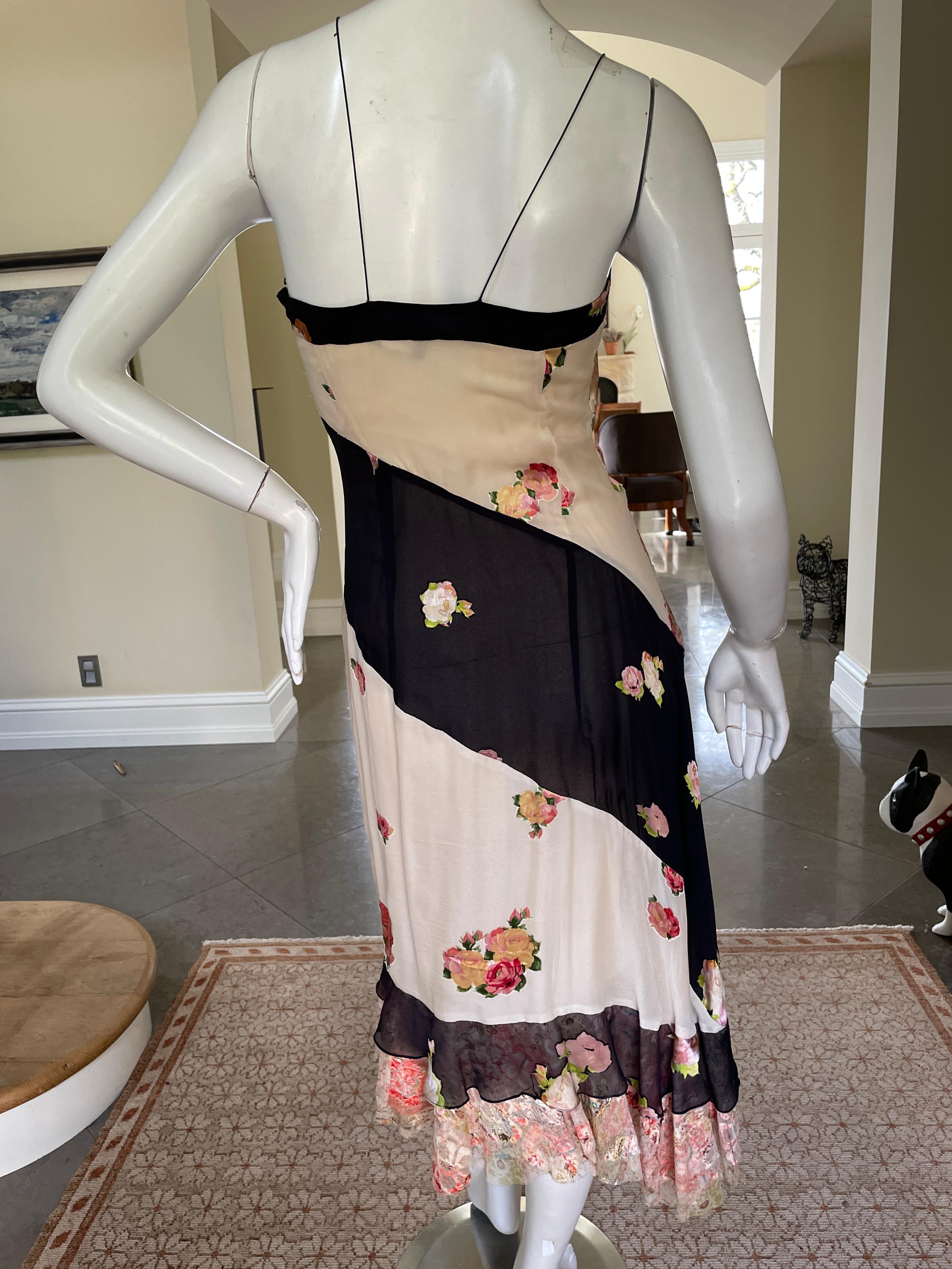 Christian Lacroix Vintage Silk Cocktail Dress with Corset Inspired Details For Sale 1