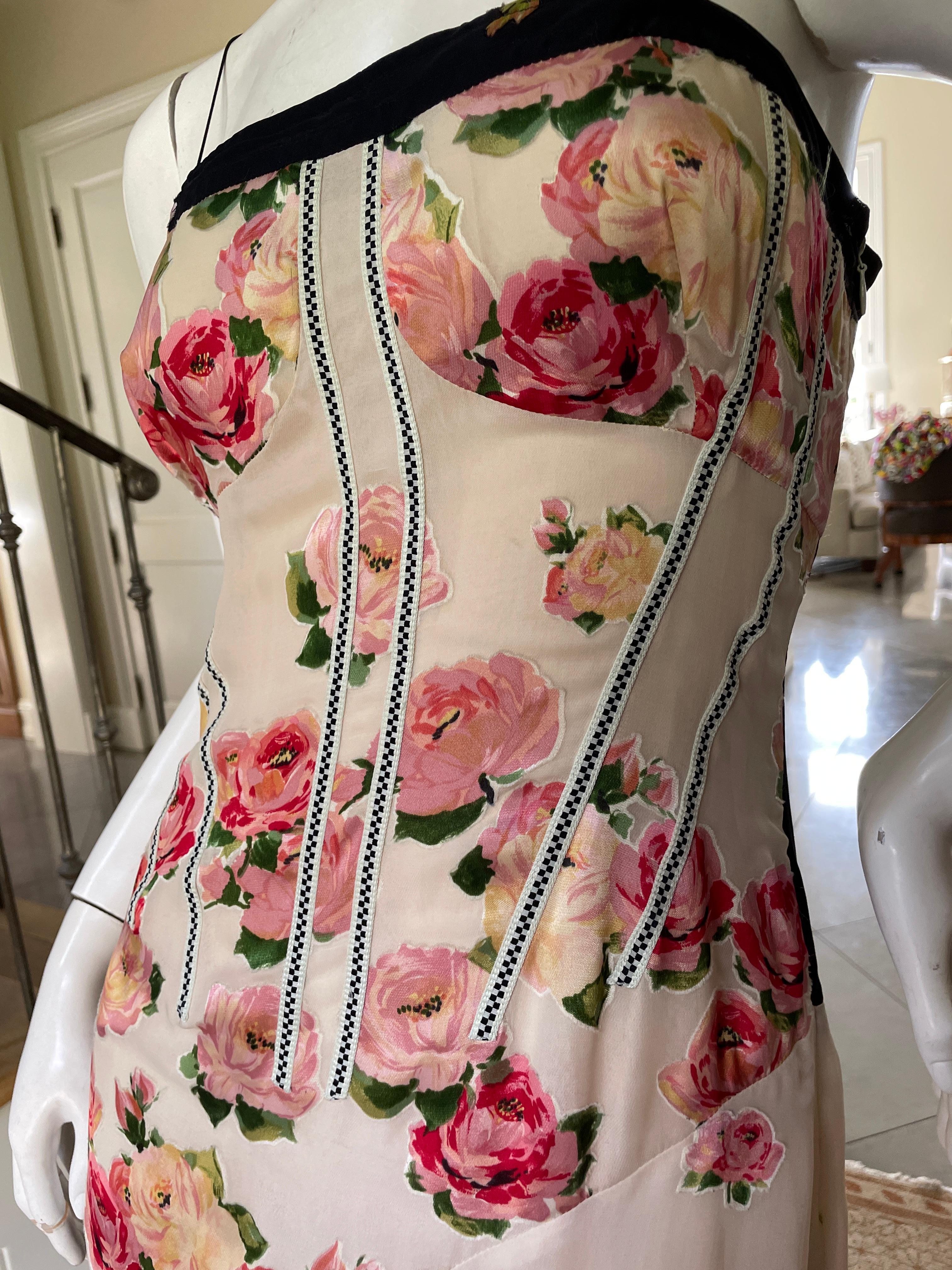 Christian Lacroix Vintage Silk Cocktail Dress with Corset Inspired Details For Sale 2