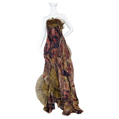 Christian Lacroix vintage silk multicolor gown