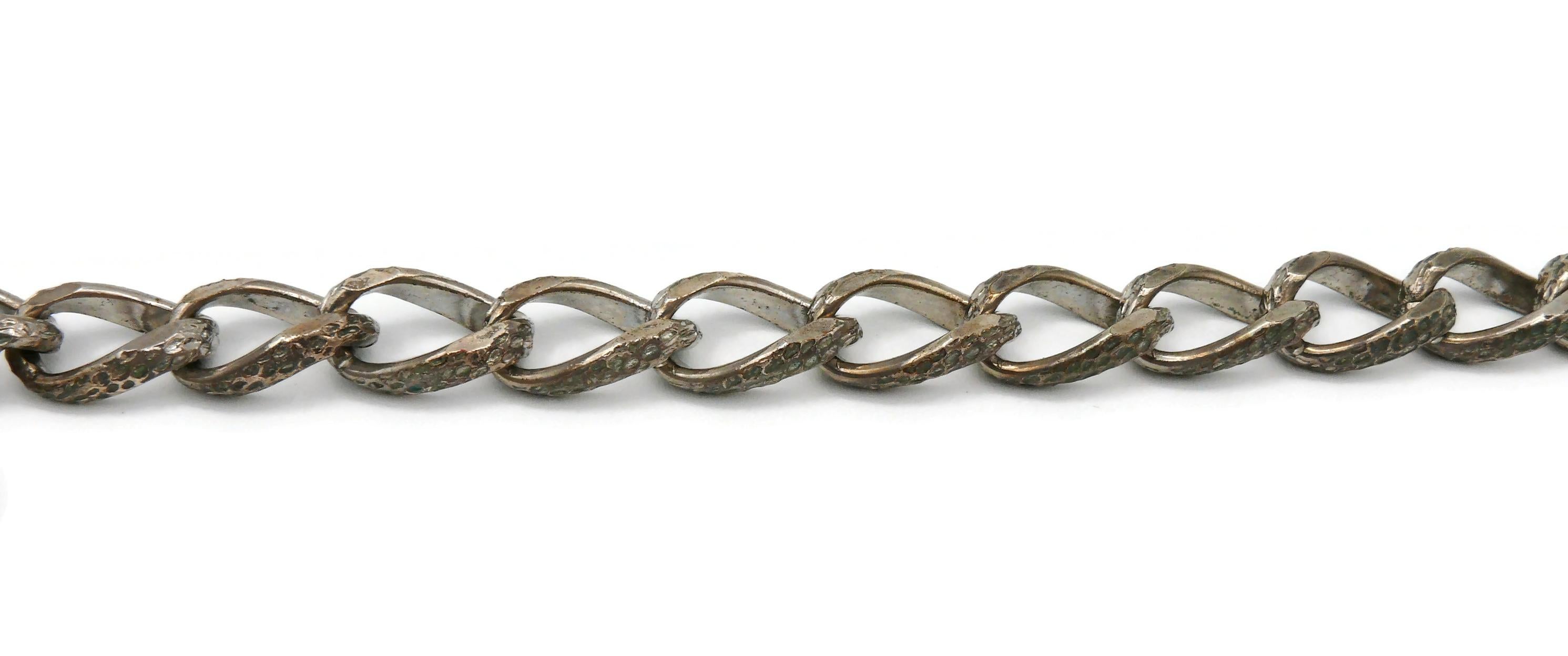 Christian Lacroix Vintage Gothic Cross Pendant Chain Necklace 6