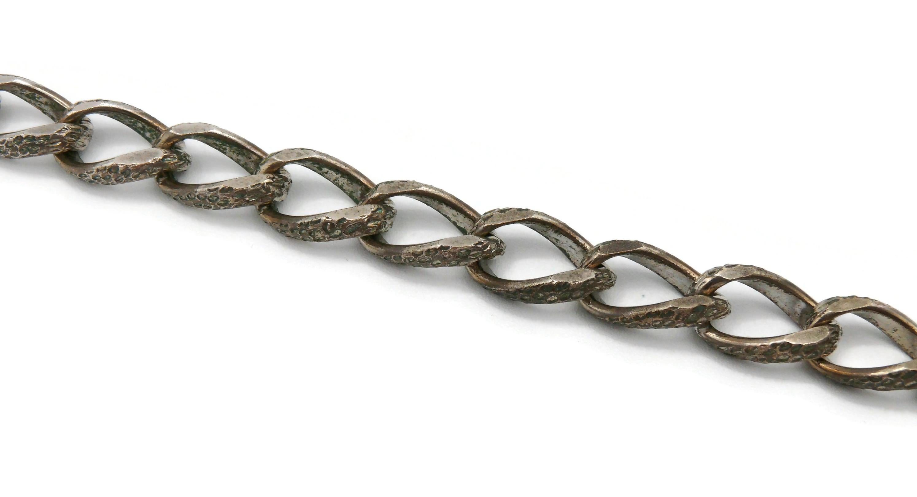 Women's Christian Lacroix Vintage Gothic Cross Pendant Chain Necklace