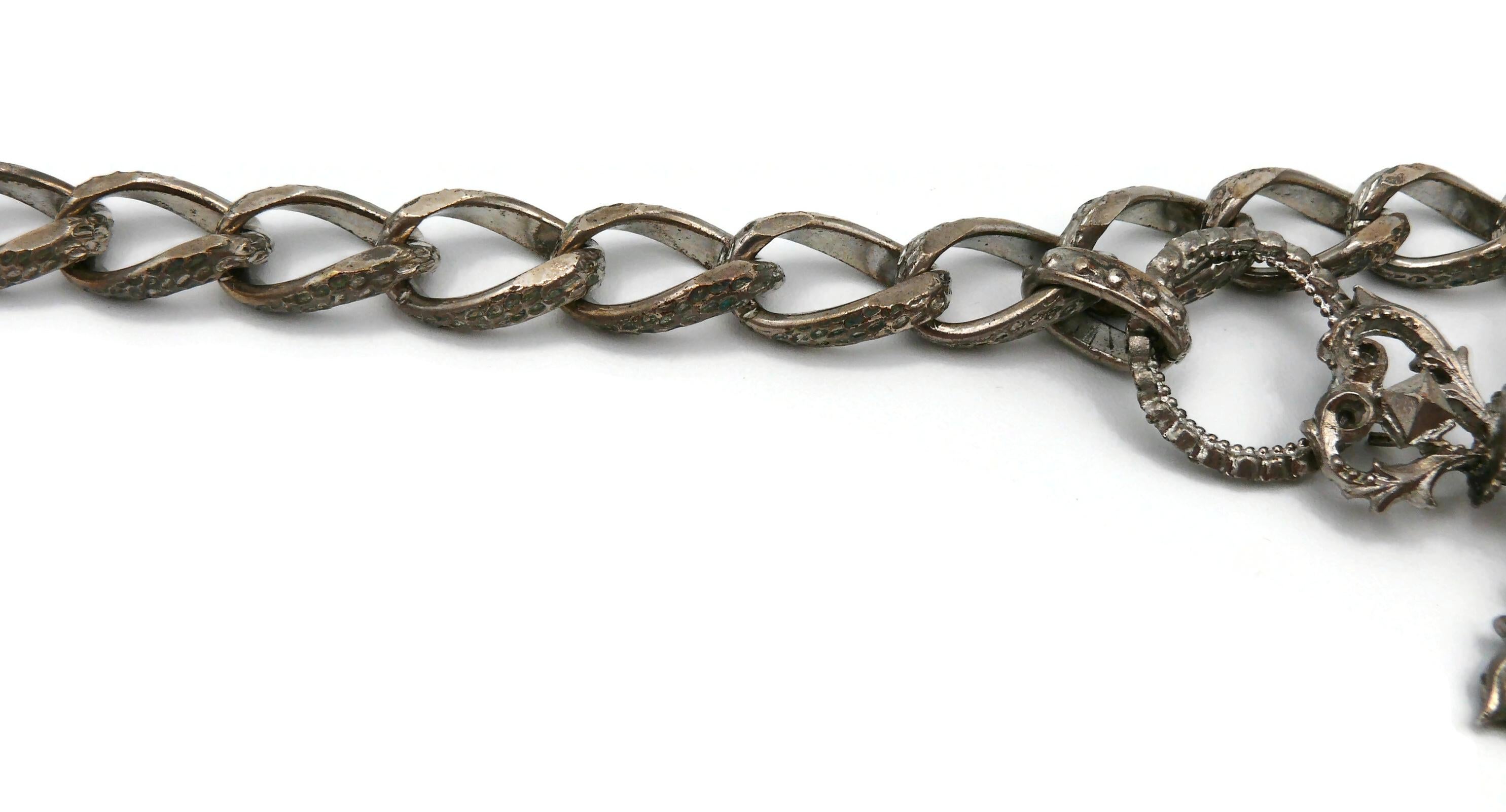 Christian Lacroix Vintage Gothic Cross Pendant Chain Necklace 1