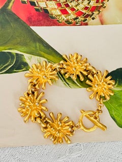 Christian Lacroix Vintage Spark Firework Flower 5 Charm Chunky Linked Bracelet