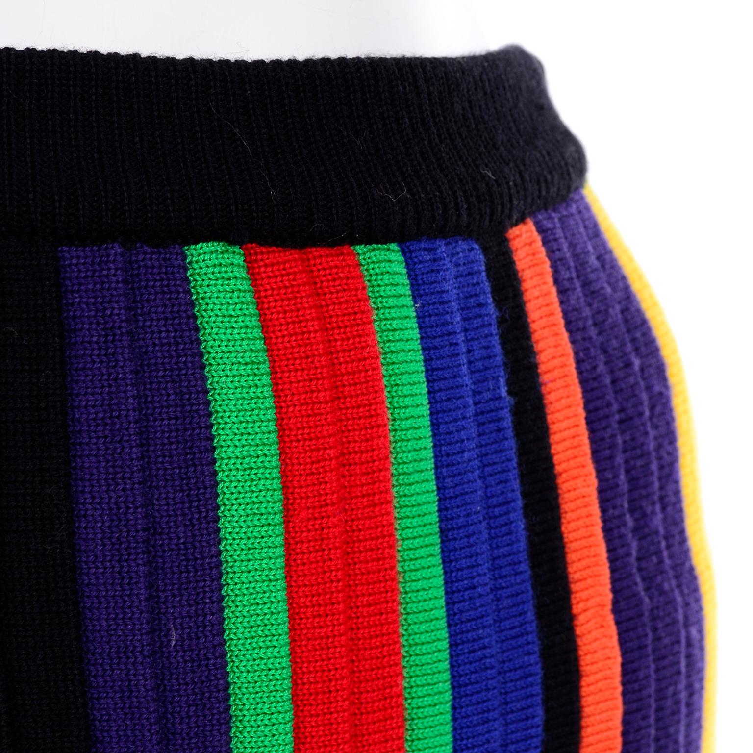 Christian Lacroix Vintage Striped Knit Rainbow Skirt 2