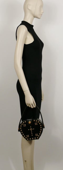 Christian Lacroix Vintage Studded Black Leather Gothic Inspired Bag