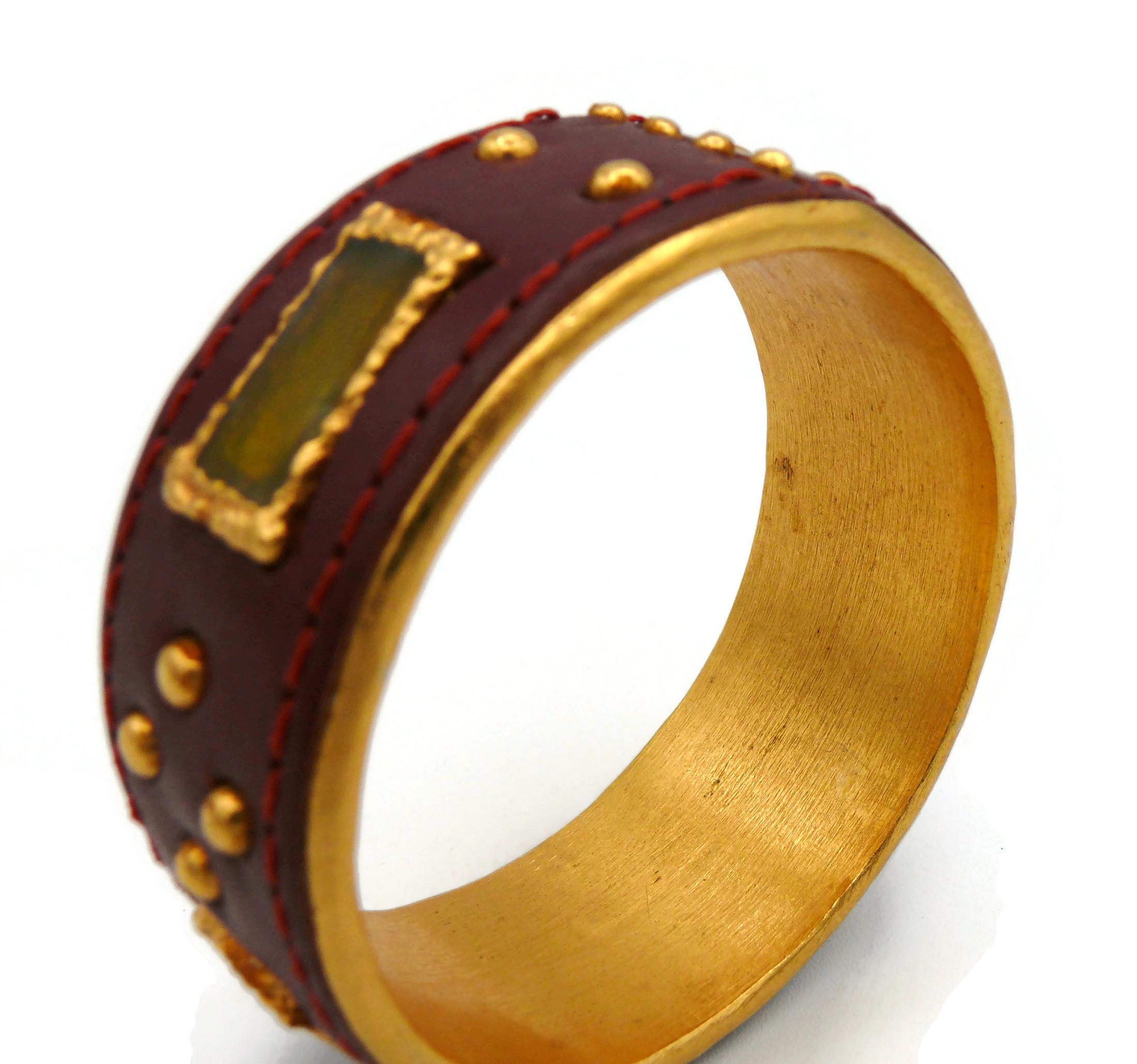 CHRISTIAN LACROIX Vintage Nieten-Lederarmband im Angebot 10