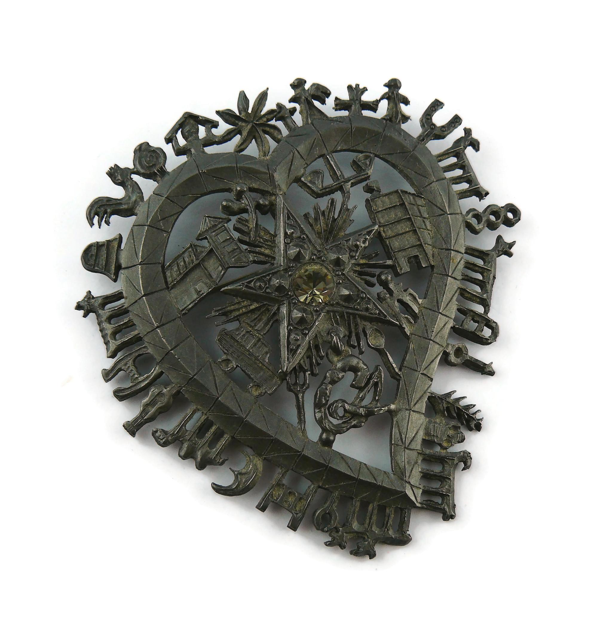 Christian Lacroix Vintage Symbolic Brooch Pendant For Sale 1