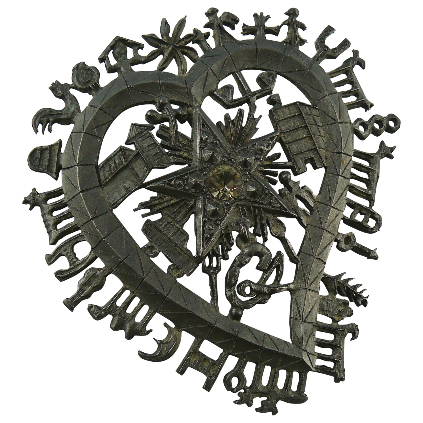 Christian Lacroix Vintage Symbolic Brooch Pendant