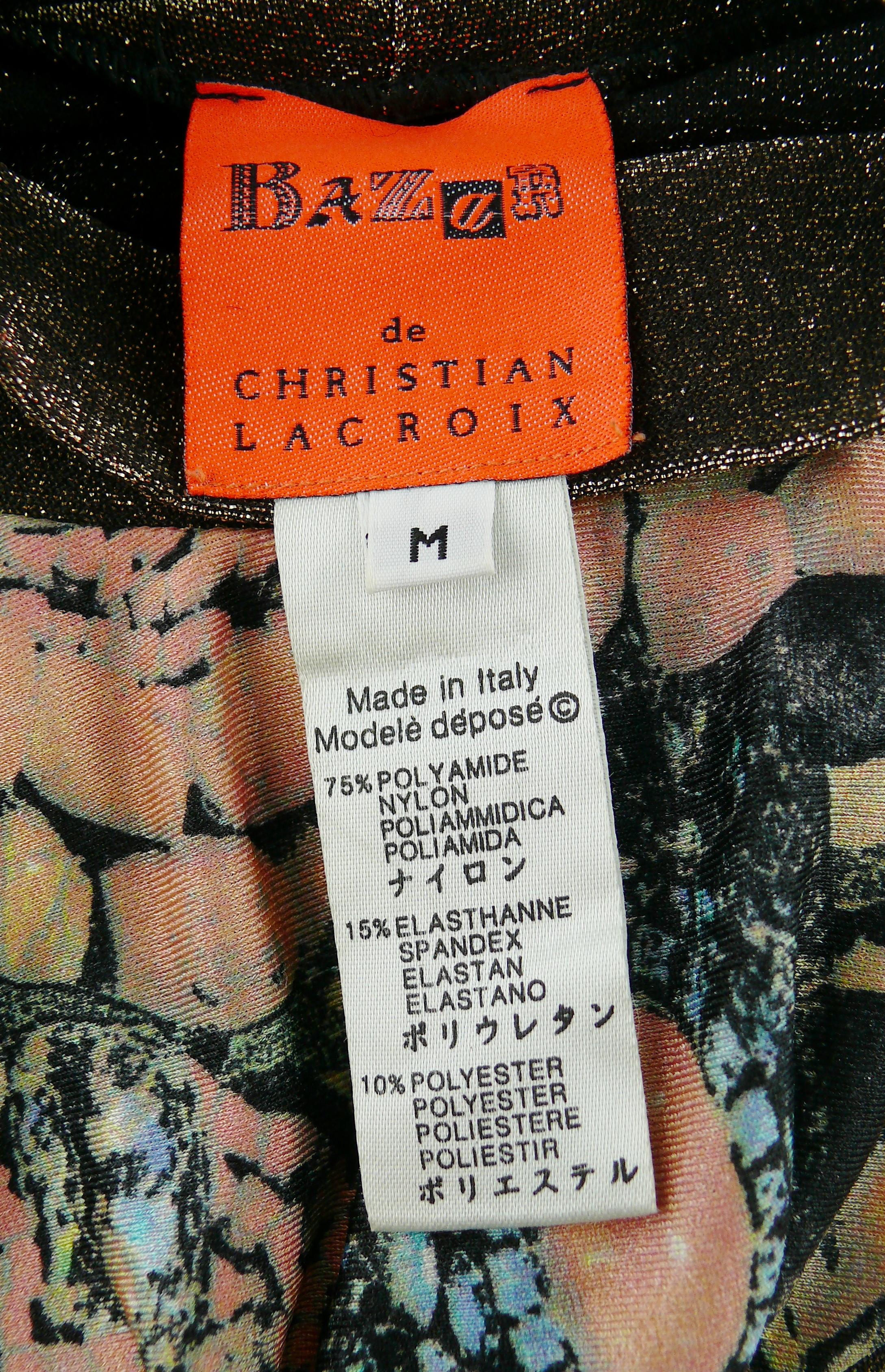 Christian Lacroix Vintage Trompe L'Oeil Print Sleeveless Turtleneck Dress Size M For Sale 4