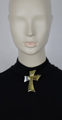 CHRISTIAN LACROIX Vintage Two-Tone Cross Pendant
