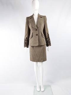 Christian Lacroix Vintage Velvet & Tweed Skirt Suit
