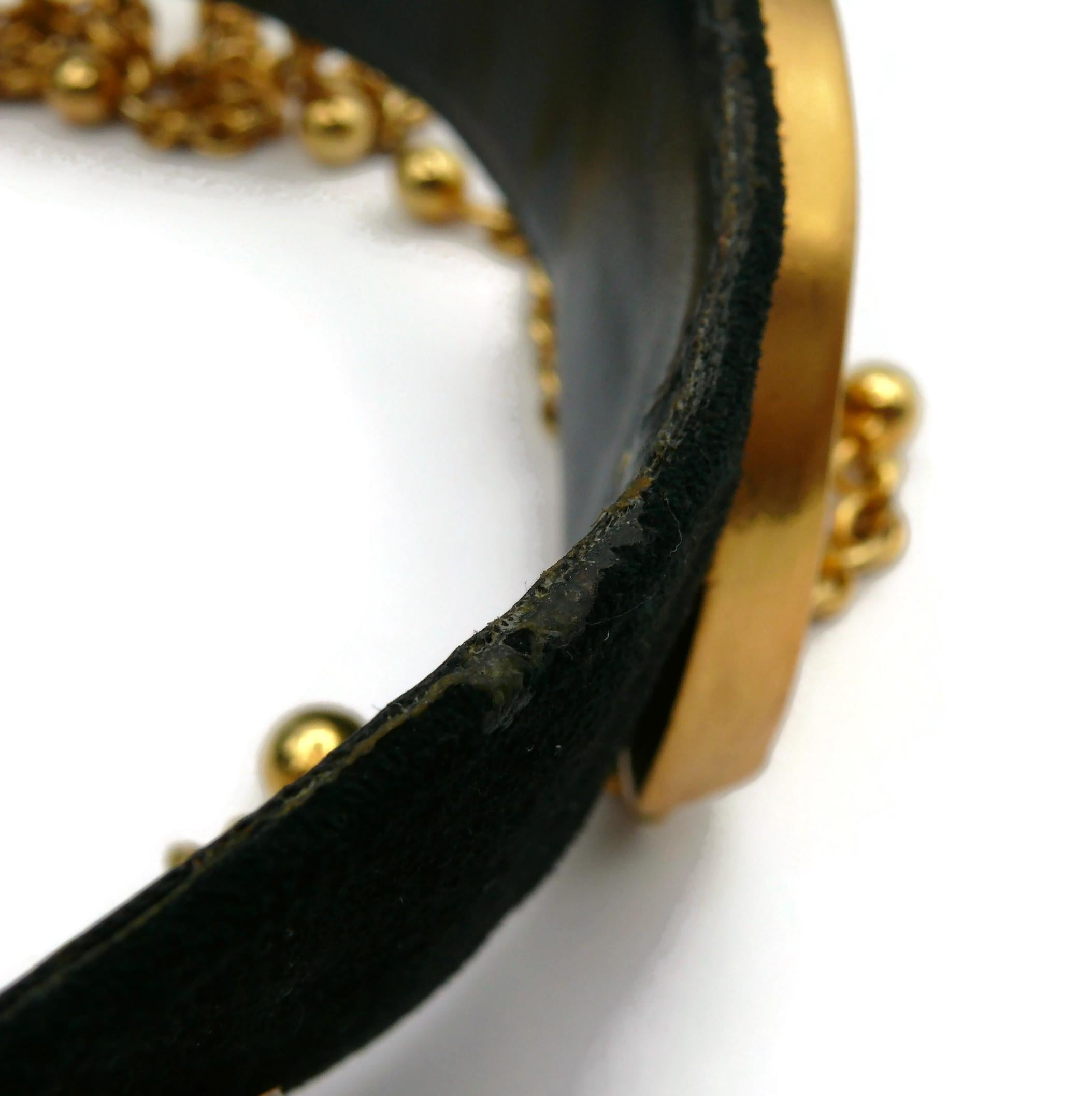 CHRISTIAN LACROIX Vintage Wide Black Suede & Chain Belt  For Sale 15