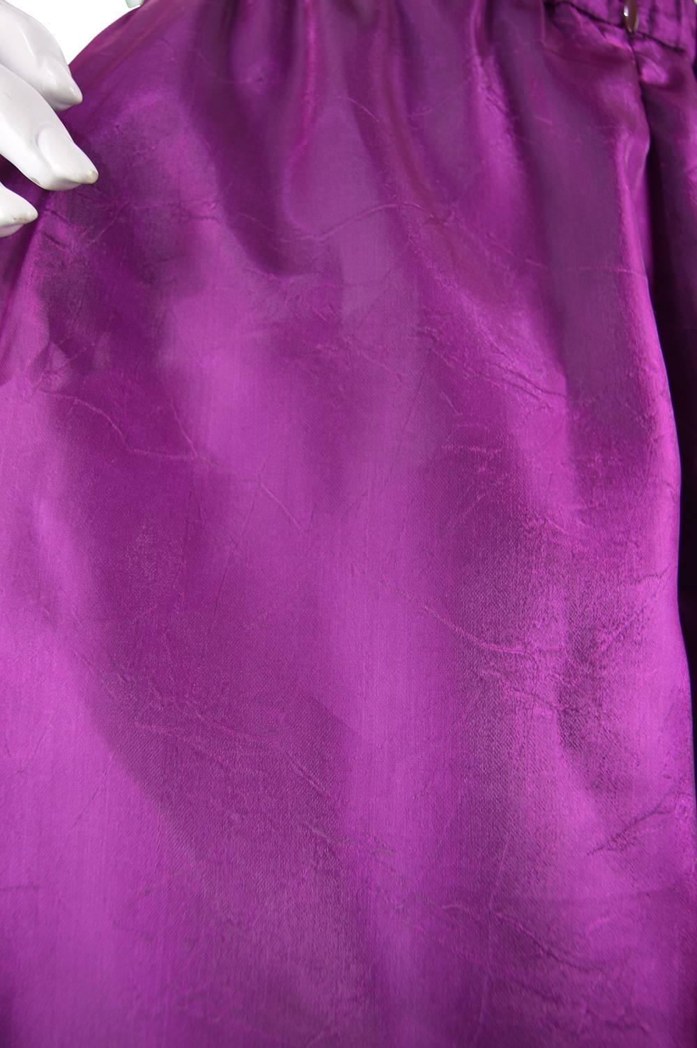 Women's Christian Lacroix Vintage Wide Leg Iridescent Purple Palazzo Pants, 1990s