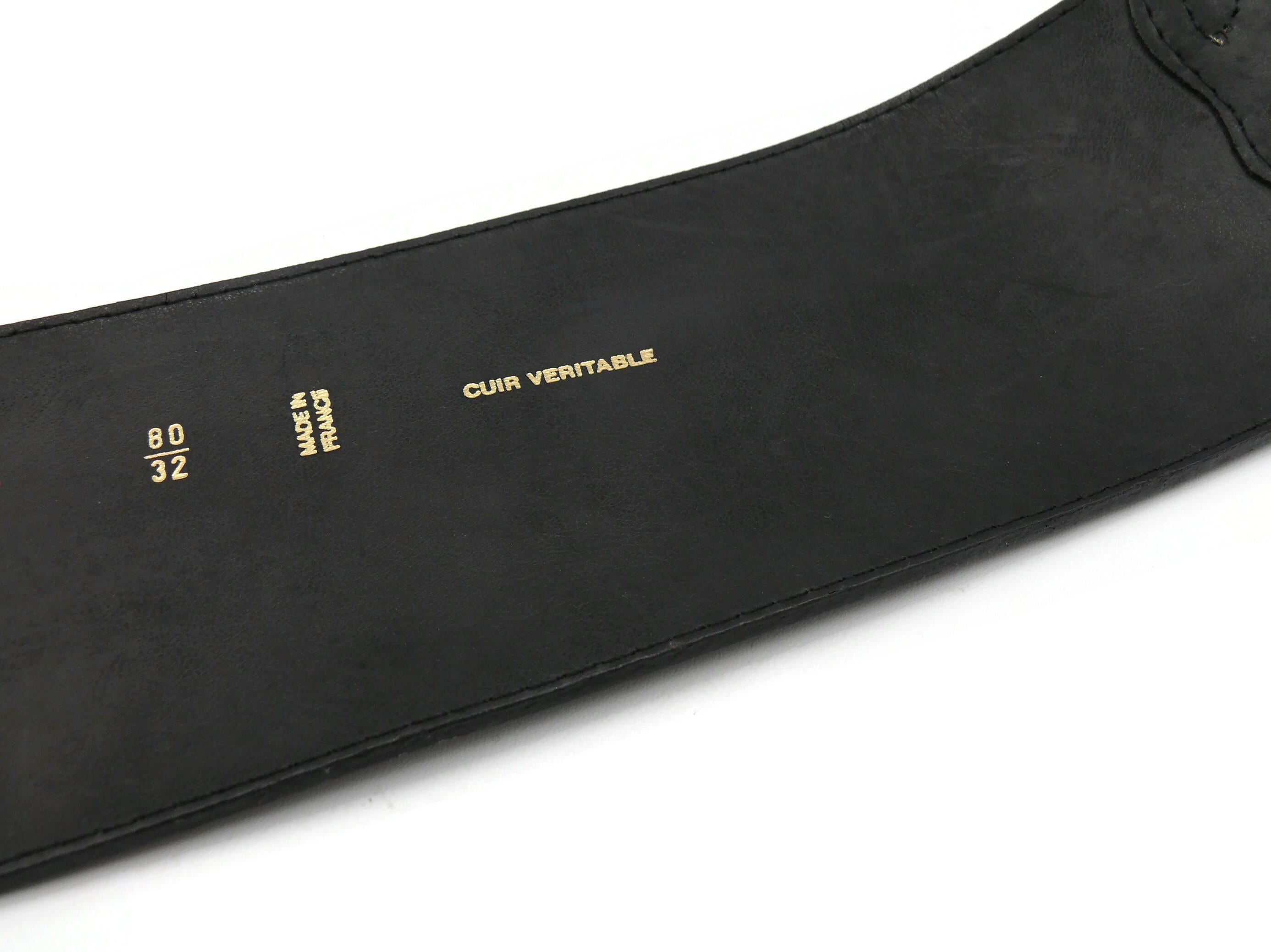 CHRISTIAN LACROIX Vintage Wide Studded Leather Belt For Sale 8