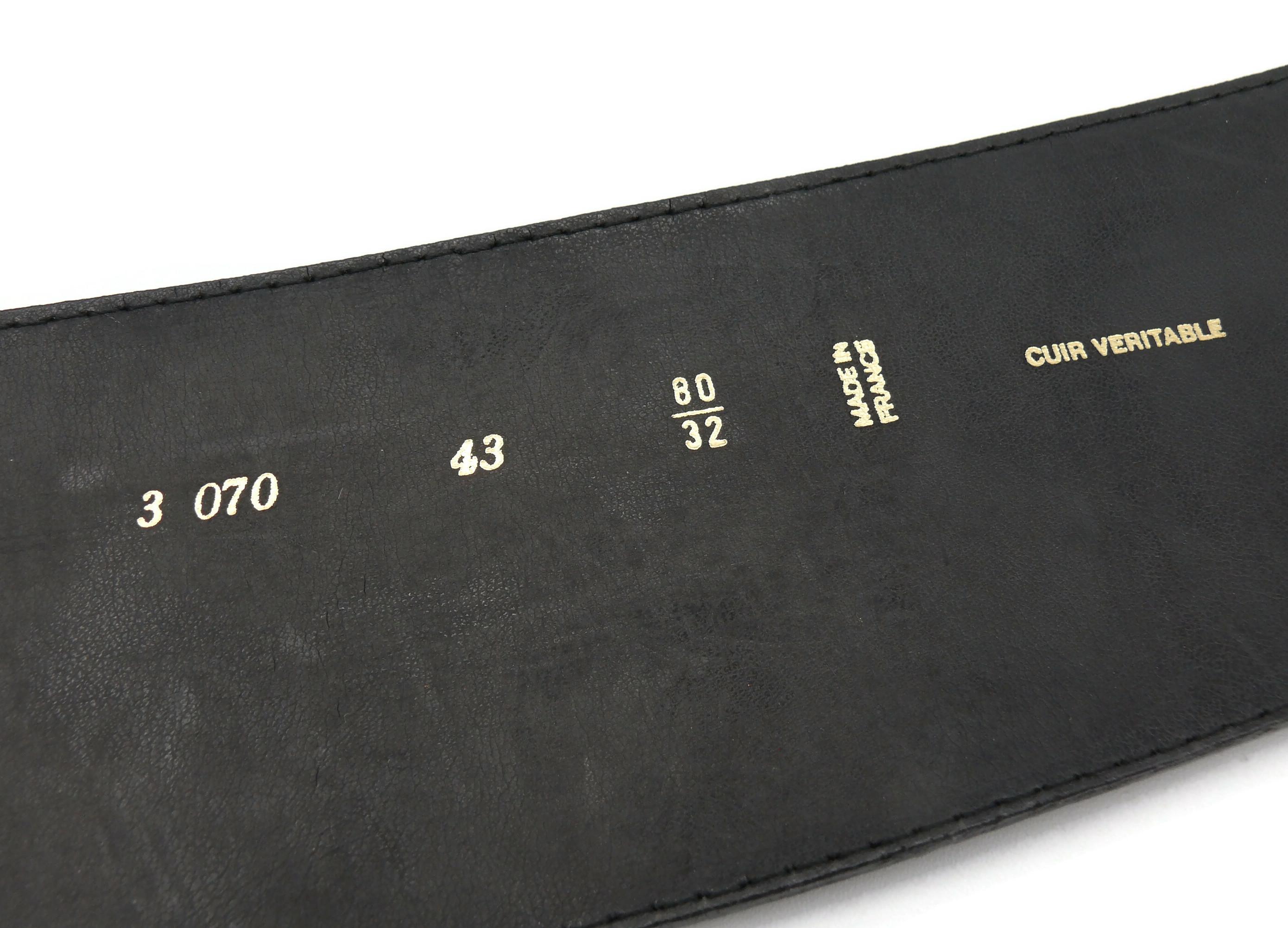 CHRISTIAN LACROIX Vintage Wide Studded Leather Belt For Sale 11