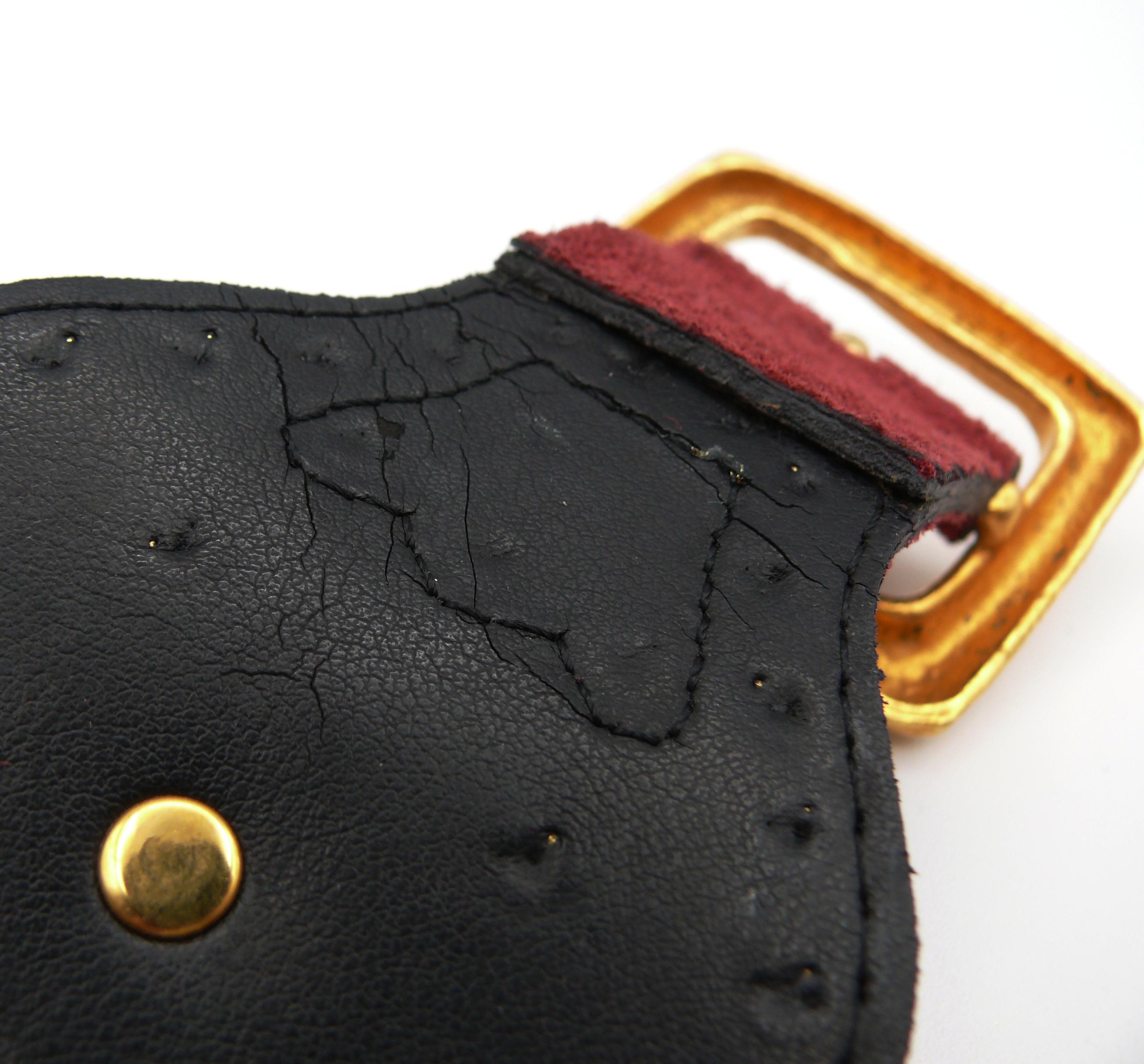 CHRISTIAN LACROIX Vintage Wide Studded Leather Belt For Sale 13