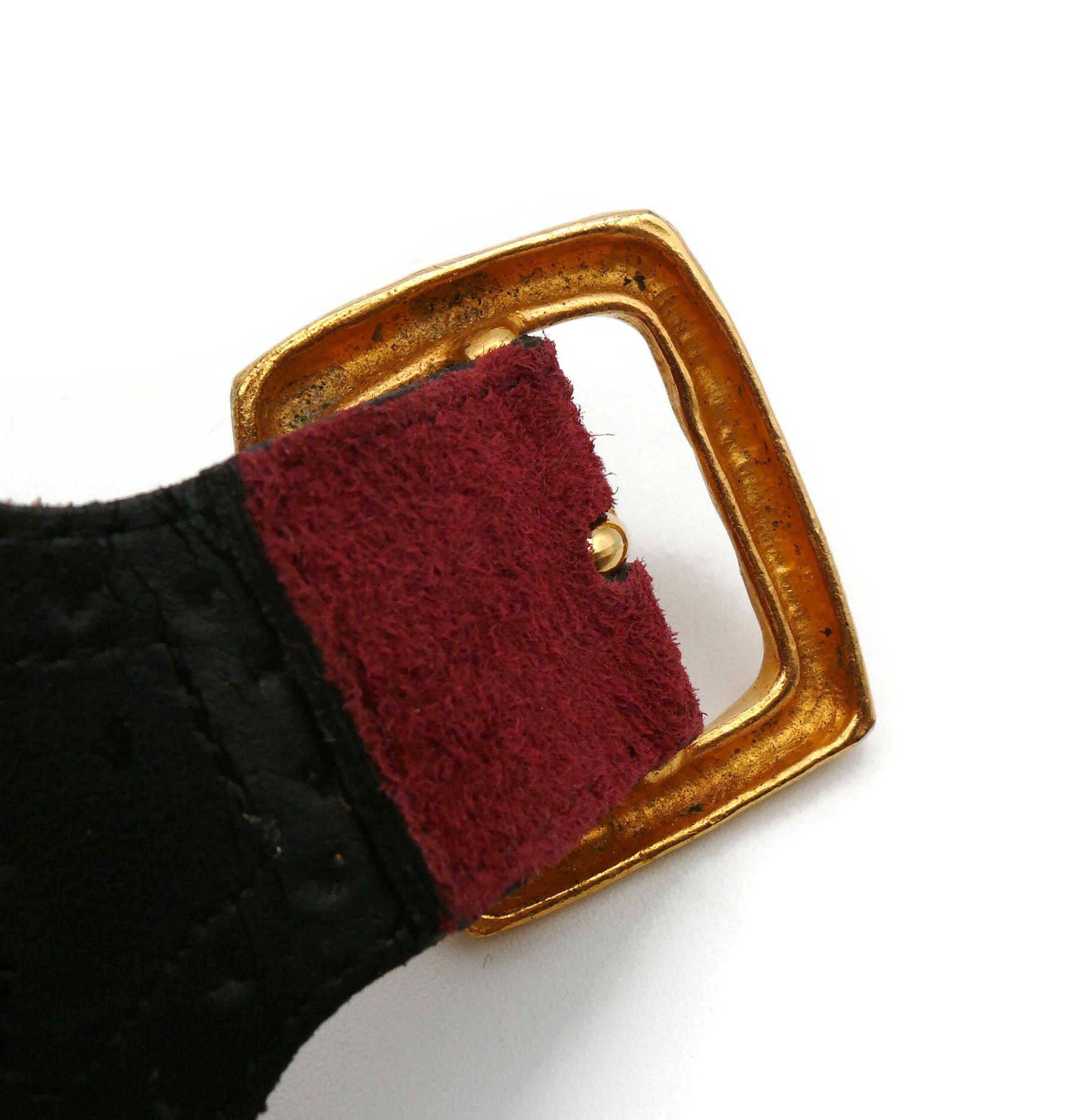 CHRISTIAN LACROIX Vintage Wide Studded Leather Belt For Sale 14
