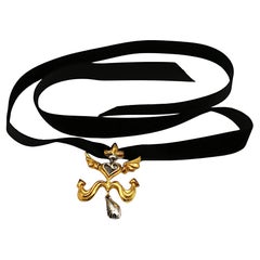 CHRISTIAN LACROIX Vintage Winged Camargue Cross Pendant